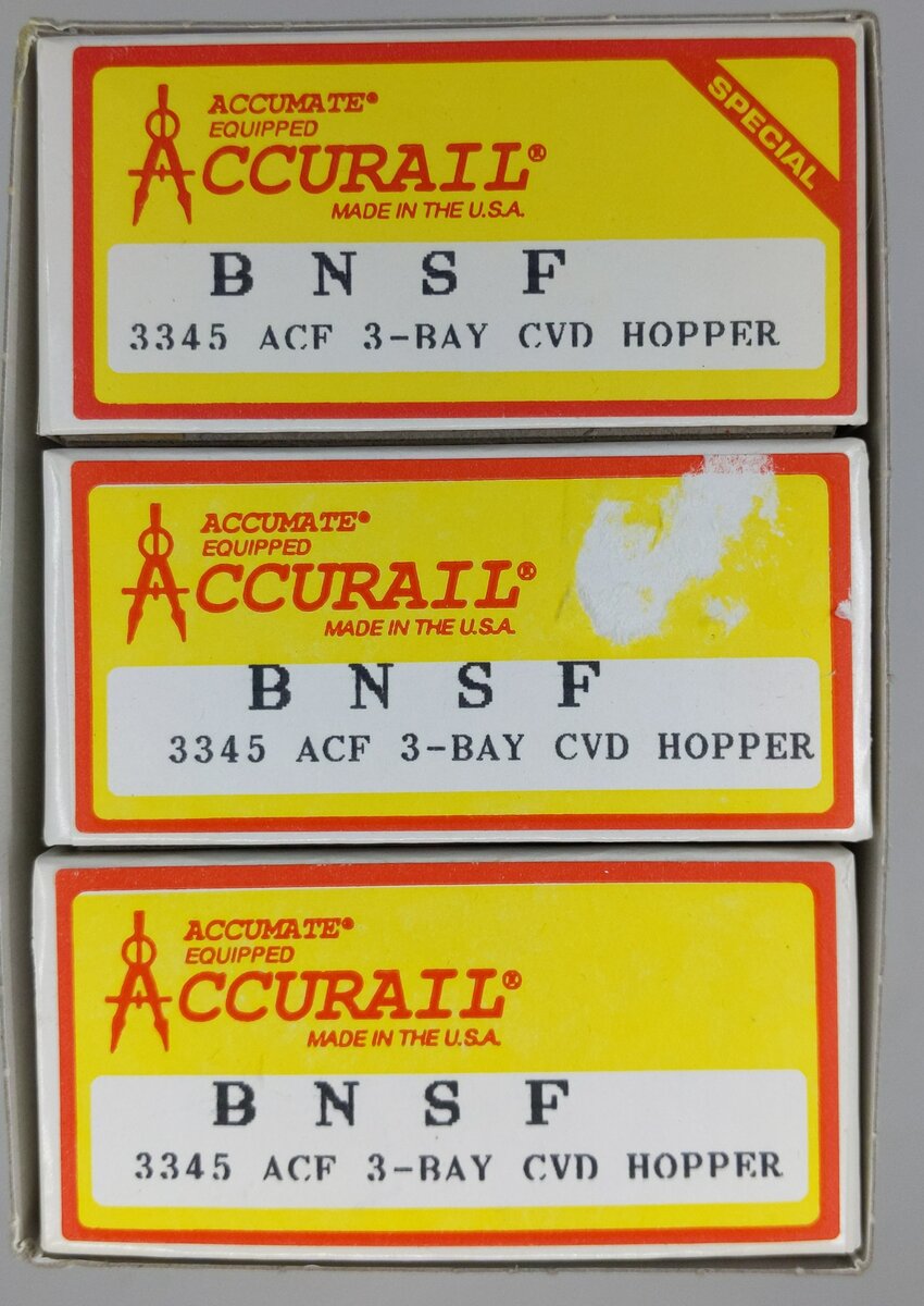 Accurail 3345 HO Scale Burlington Northern Santa Fe ACE 3-Bay Covered Hopper