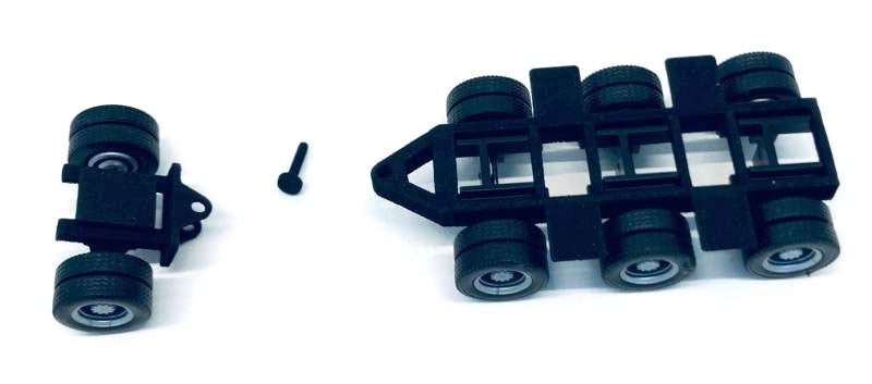 Herpa 005525 HO Lowboy Tri-Axle Booster with Integrated Rear Axle (Set of 2)