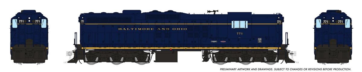 Rapido Trains 50217 HO Baltimore & Ohio EMD SD9 Diesel Locomotive DC/Silent #771