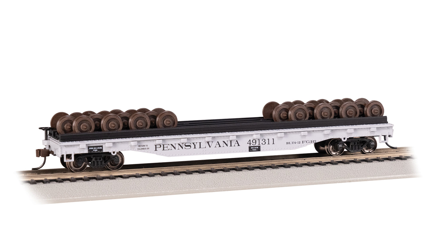 Bachmann 18939 HO Pennsylvania 52' Wheel Flatcar with Wheel Load #49435