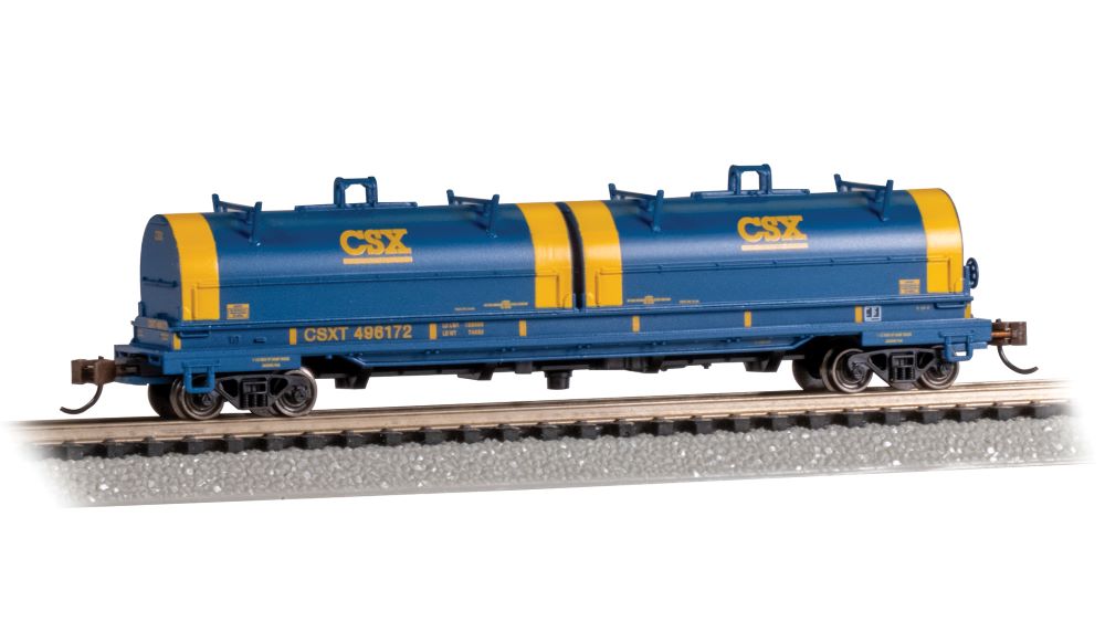 Bachmann 71452 N CSX Ready to Run 55' Coil Car with Round Hoods and Load #496172