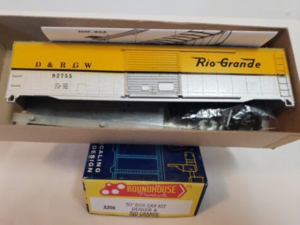 Roundhouse 1201 HO Denver & Rio Grande 50' Box Car # 92755 Kit
