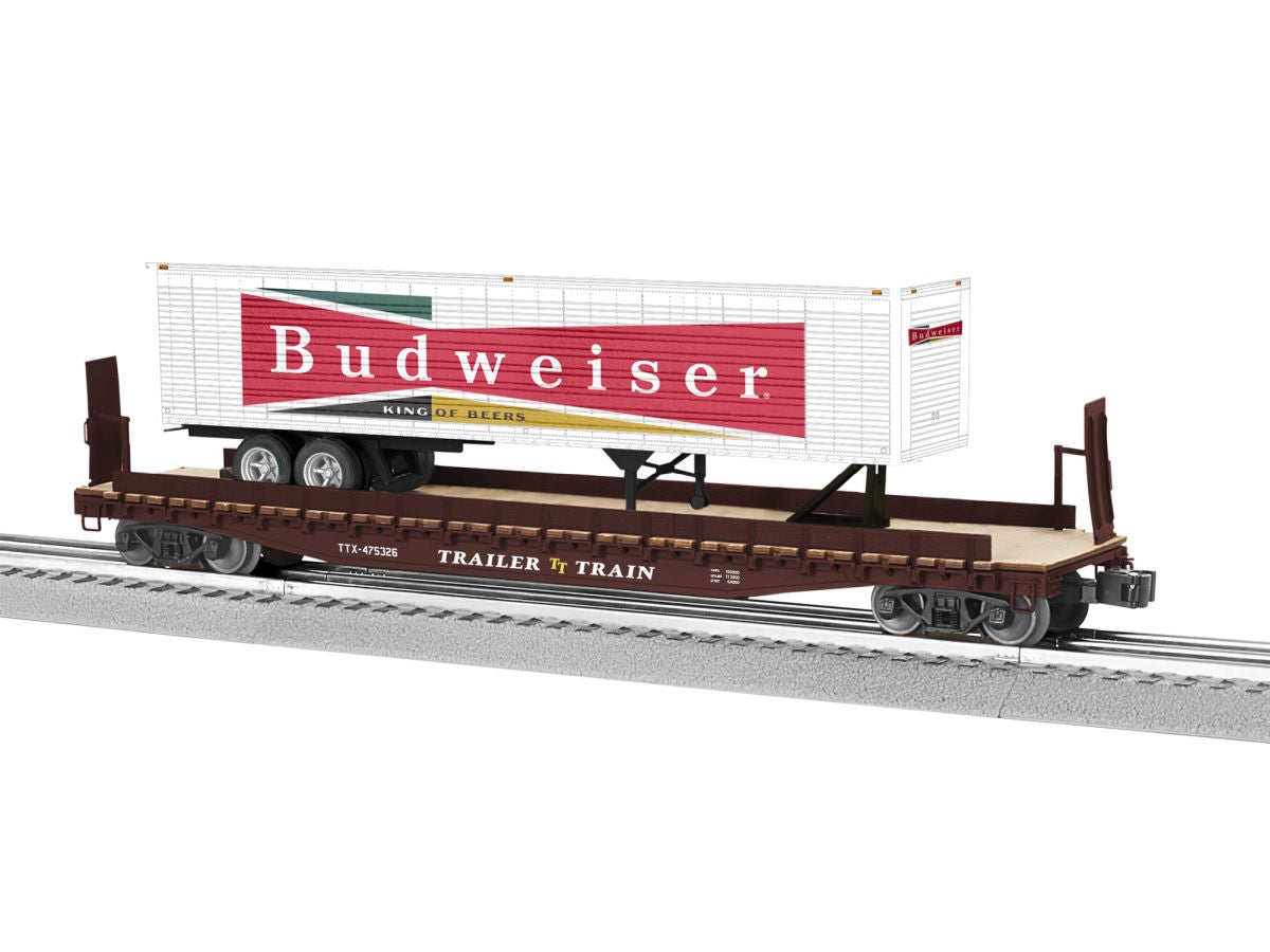 Lionel 2326400 O TTX 50' Flatcar with Budweiser Trailer