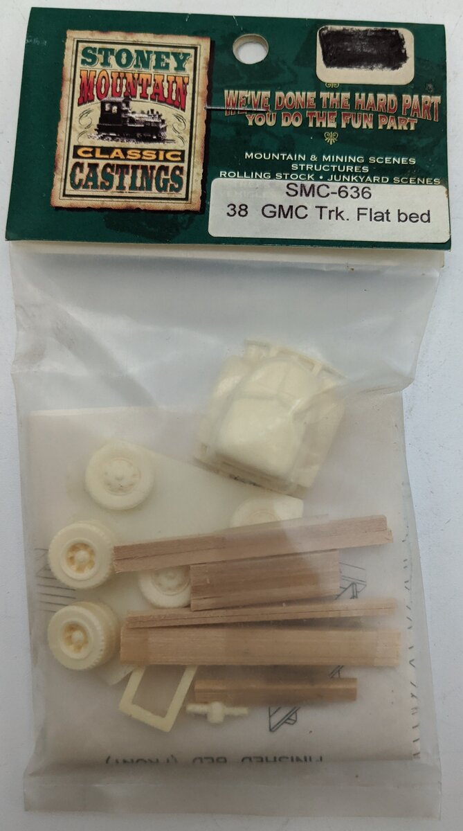 Stoney Mountain SMC-636 HO 1938 GMC Flatbed Truck W/14'  Wood & Resin Kit