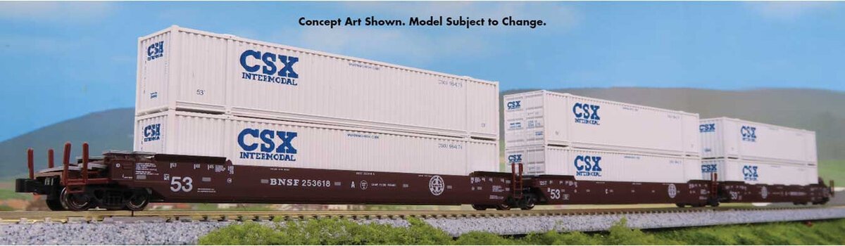 Kato 106-6186 N BNSF Gunderson MAXI-IV Well Car w/ 53' Containers #253806