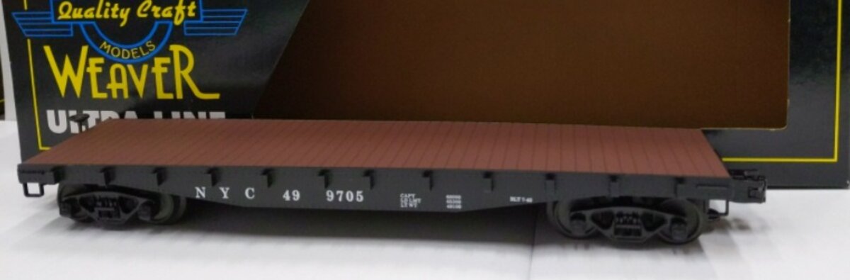 Weaver U21915LD O Scale New York Central 40'' Fish Belly Flat Car # 499705