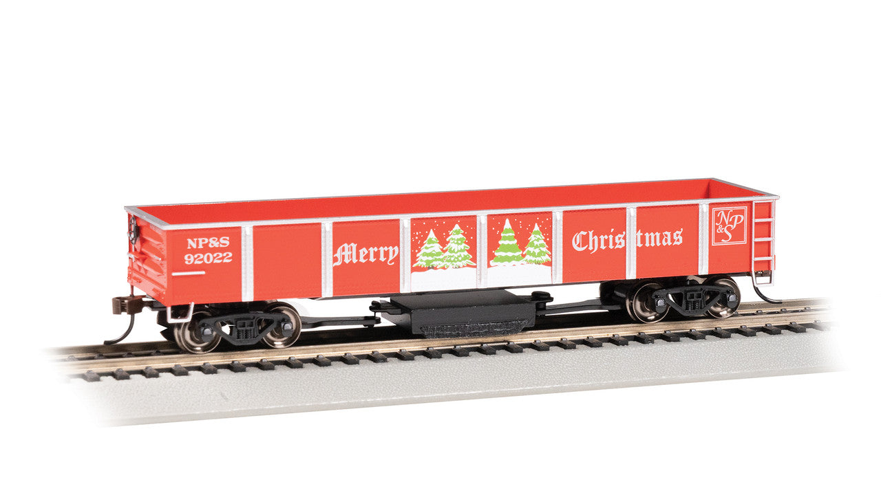Bachmann 16343 HO NP&S Christmas Track Cleaning 40' Gondola