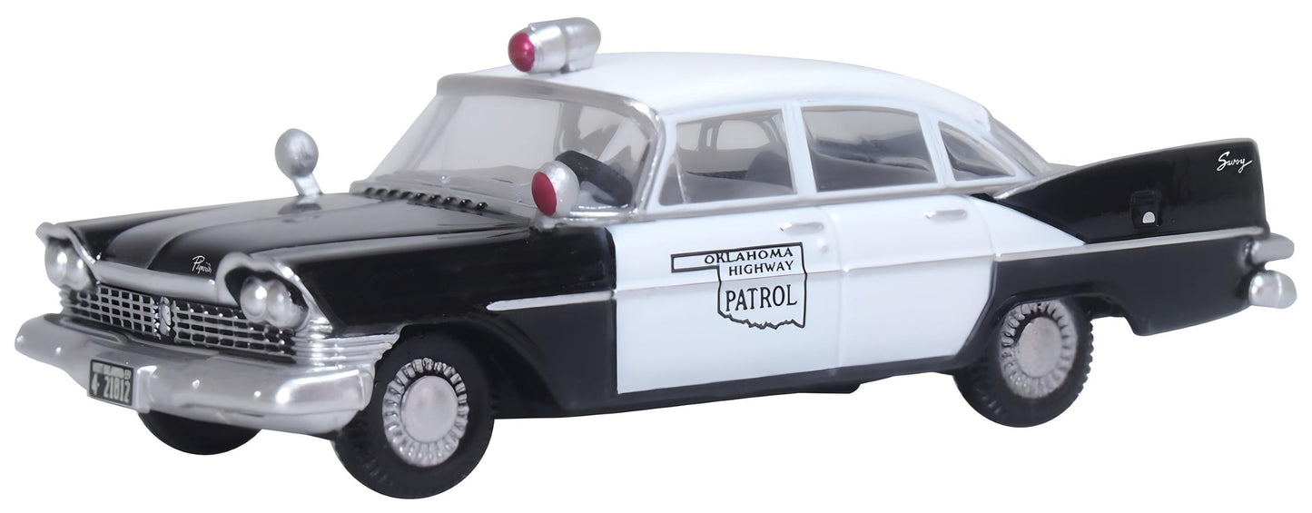 Oxford Diecast 87PS59001 HO Oklahoma Highway Patrol 1959 Plymouth Savoy Sedan