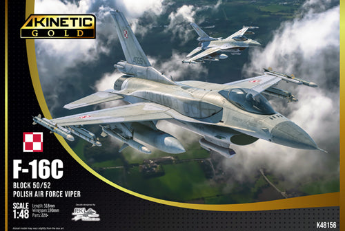 Kinetic Model 48156 1:48 F-16C Block 52 Viper Aircraft Plastic Model Kit