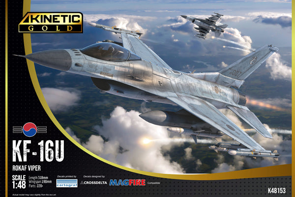 Kinetic Model K48153 1:48 Kinetic Gold KF-16U ROKAF Viper Aircraft Plastic Kit