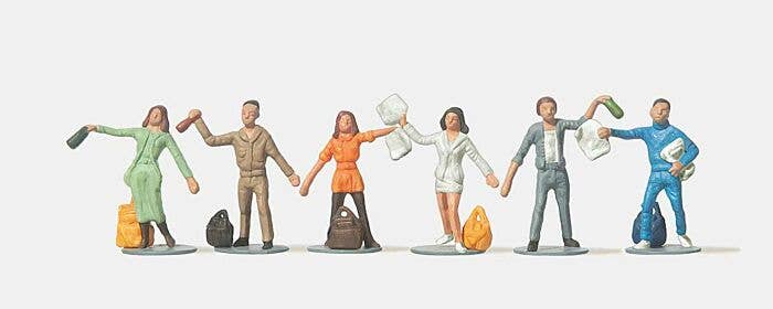 Merten 212521 HO People Throwing Away Trash Figures (Set of 6)
