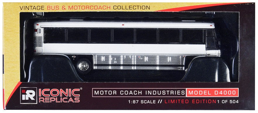 Iconic Replicas 87-0483 1:87 Blank White MCI D4000 Coach Diecast Model