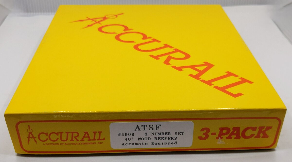 Accurail 4908 HO Scale ATSF 3 Number Set 40' Wood Reefers Accumate Equipped