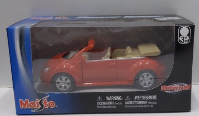 Maisto 21001 1:37 Power Racer Orange VW Convertible Beetle Motorized