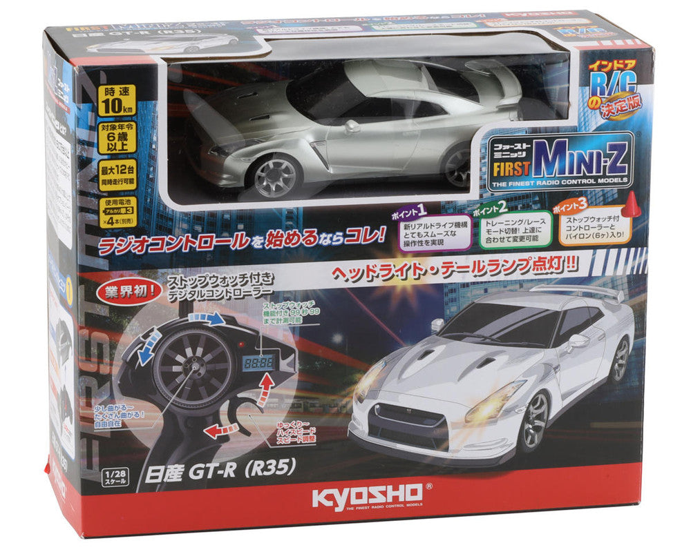 Kyosho 66608 First Mini-Z RWD ReadySet w/ Silver Nissan GTR R35 Body w/ Radio