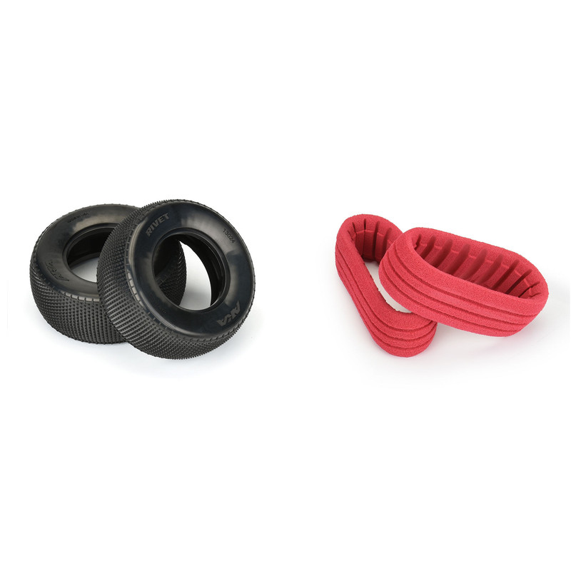 AKA Products, Inc. 13024GR 1:10 Rivet Soft Carpet F/R 2.2"/3.0" Carpet SC Tires