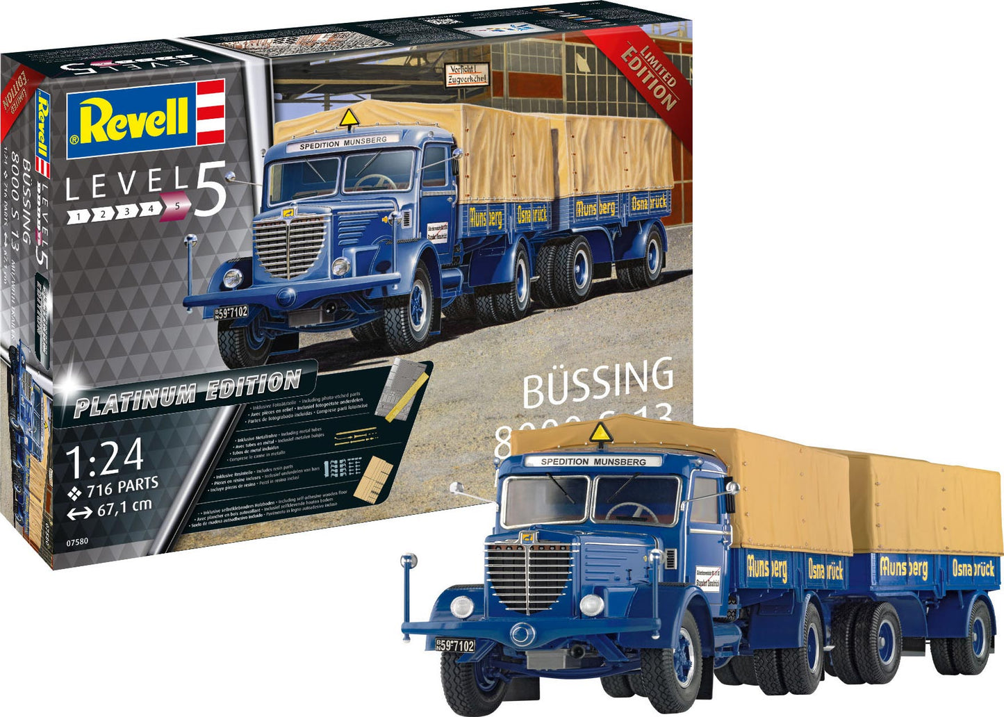 Revell of Germany 07580 1:24 Bussing 8000 S 13 Truck & Trailer Plastic Model Kit