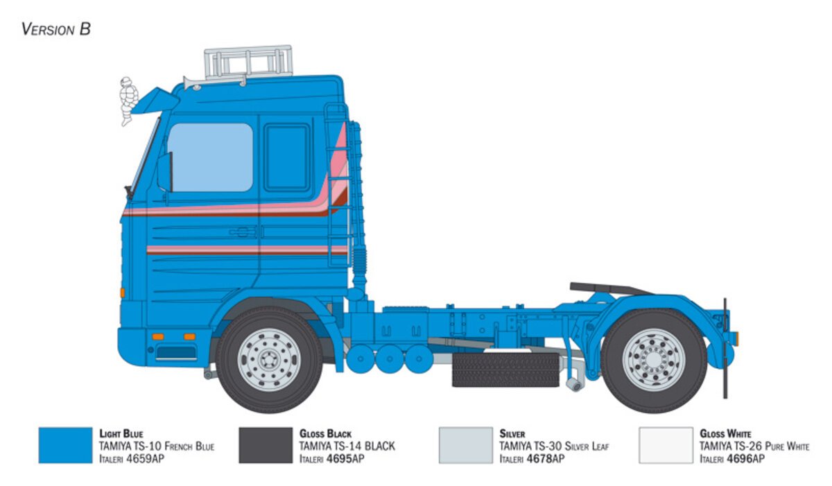 Italeri 3950 1:24 Scania R143M 500 Streamline 4x2 Truck Plastic Model Kit