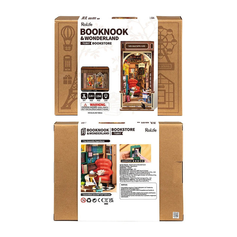 Robotime TGB07 Rolife Bookstore DIY Book Nook Shelf Insert Kit
