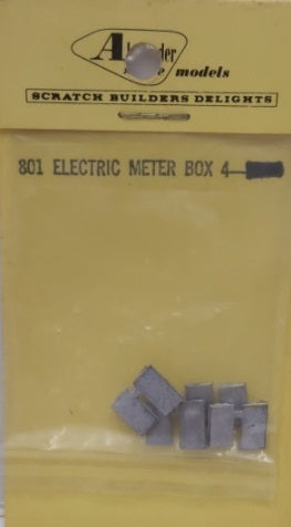 Alexander Scale 801 HO Scale White Metal Electric Meter Box (Pack of 4)