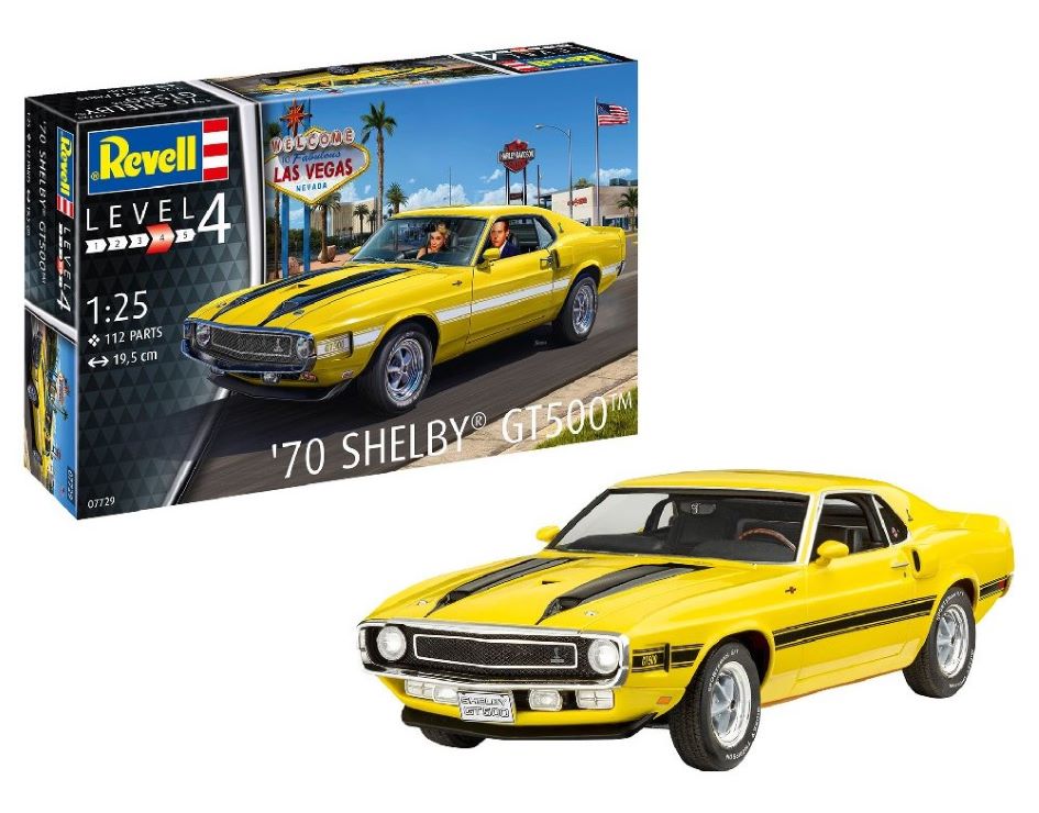Revell of Germany 07729 1:25 1970 Shelby Mustang GT 500 Car Plastic Model Kit