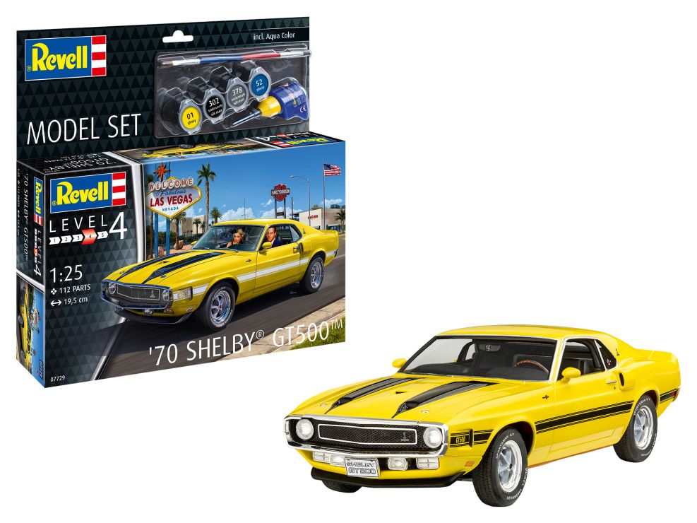 Revell of Germany 67729 1:25 1970 Shelby GT500 Mustang Car Plastic Model Kit