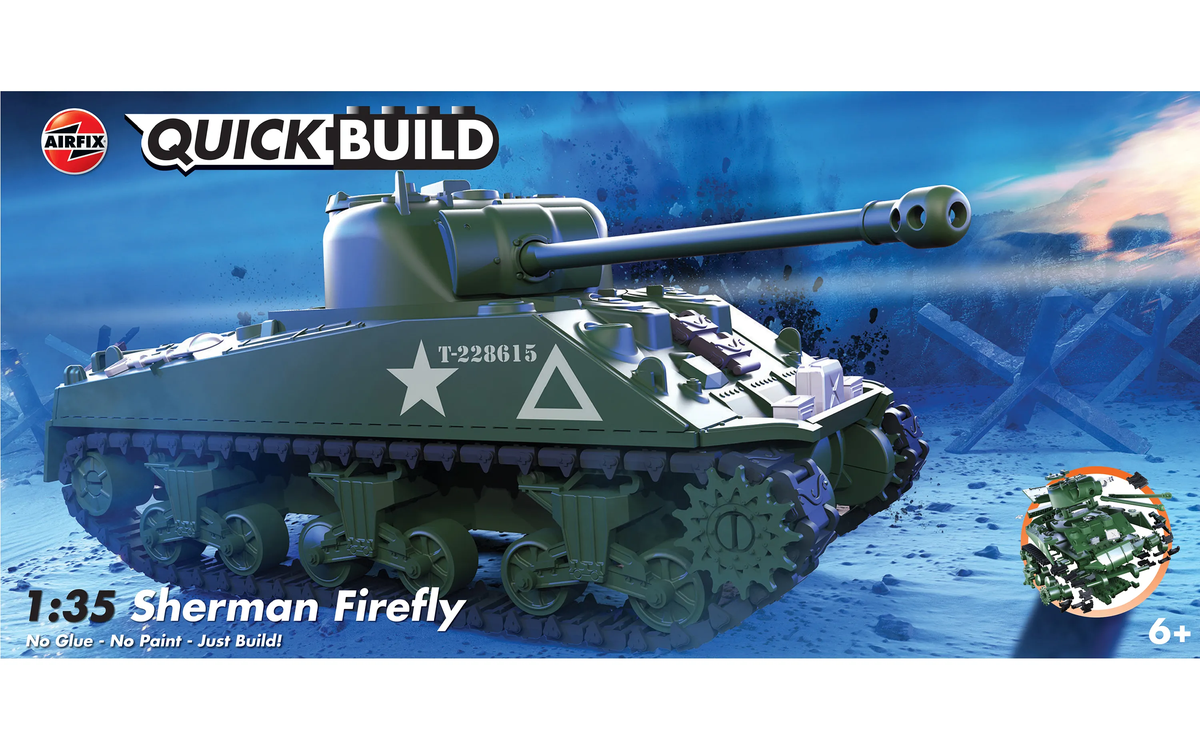 Airfix Products J6042 1:35 Quick Build Sherman Firefly Tank Plastic Model Kit