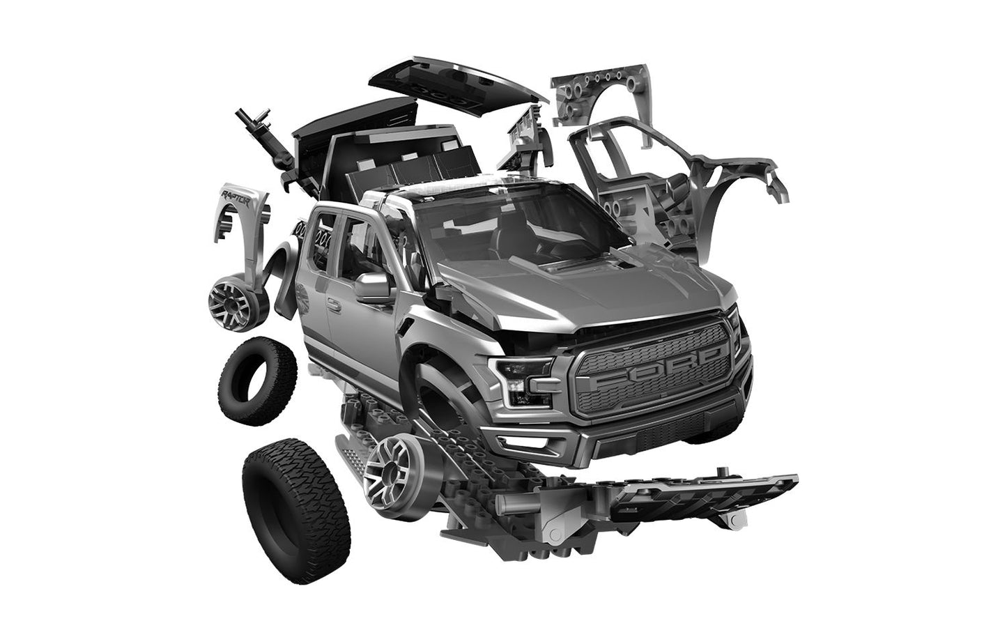 Airfix Products J6053 QUICKBUILD Grey Ford F-150 Raptor Plastic Model Kit