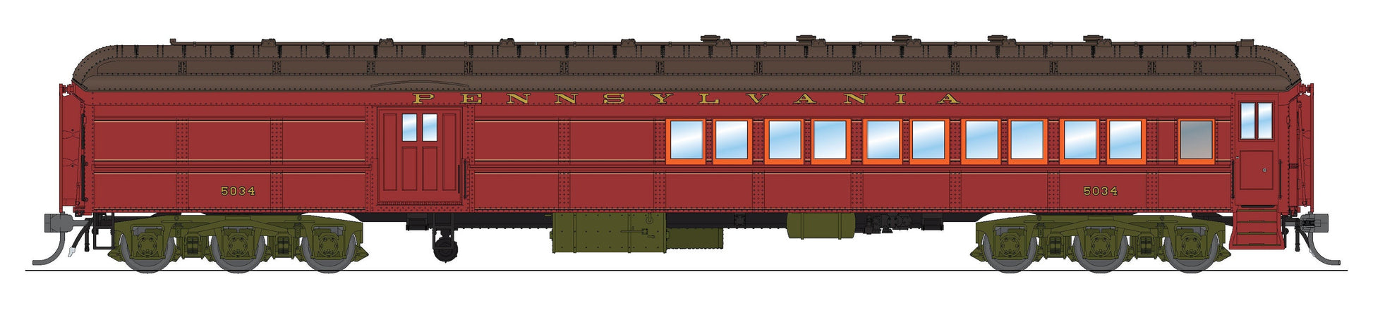 Broadway Limited 8981 HO Pennsylvania PB70 Coach-Baggage Combine #5047