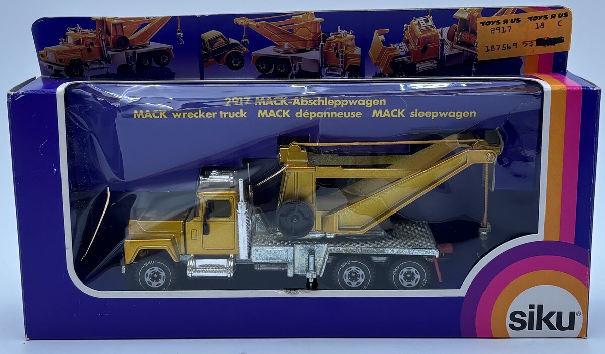 Siku 2917 1:55 Metallic Yellow Mack Wrecker Truck