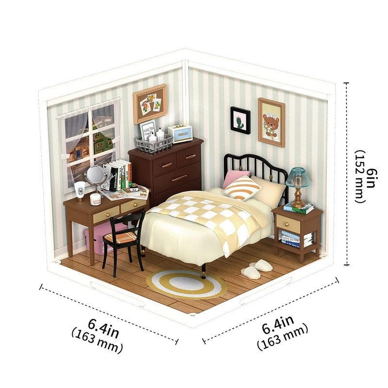 Robotime DW009 Rolife Sweet Dream Bedroom DIY Plastic Miniature House Kit