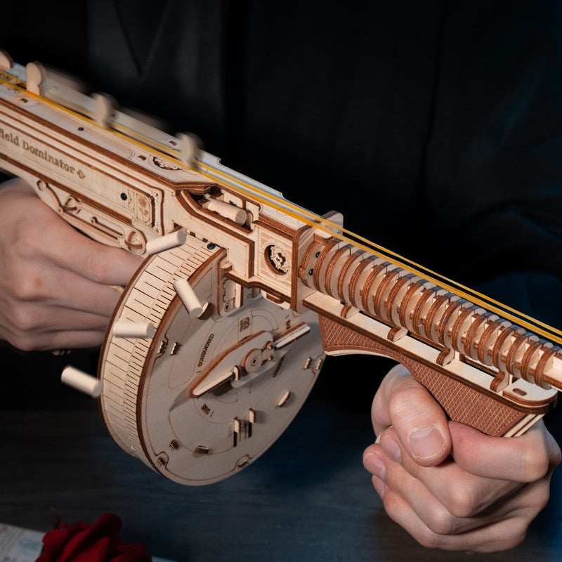Robotime LQB01 ROKR Thompson Submachine Toy Gun 3D Wooden Puzzle