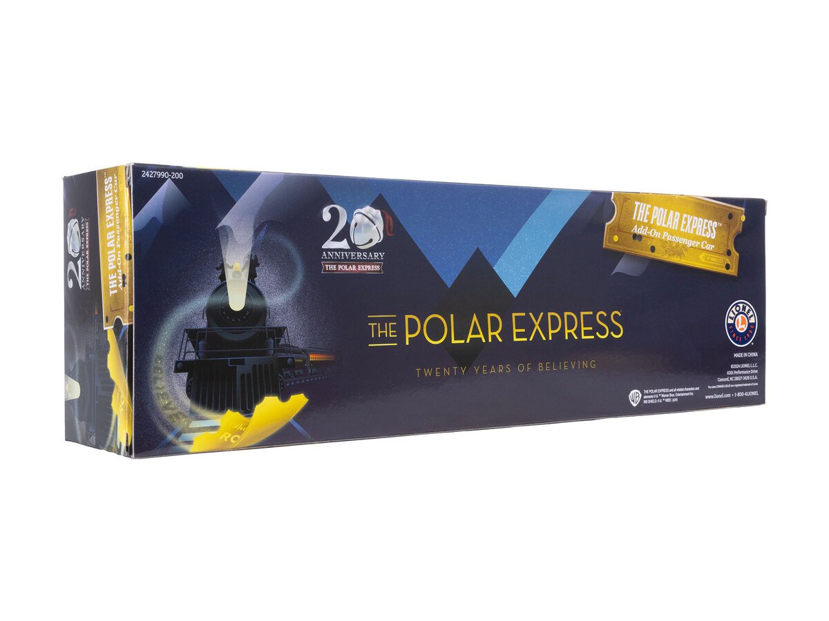 Lionel 2427990 O The Polar Express 20th Anniversary Black Roof Add-On Coach