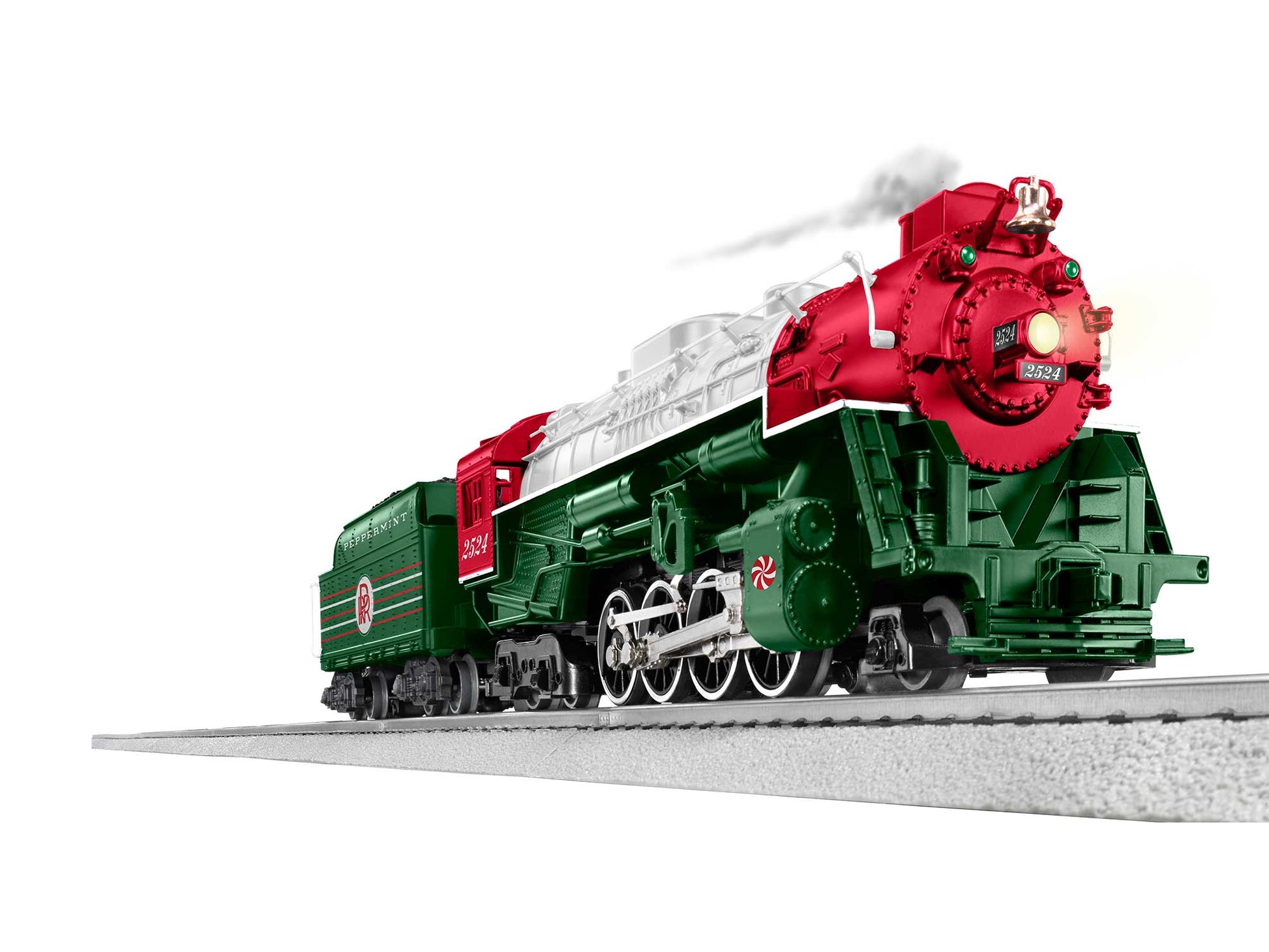 Lionel 2432110 O Peppermint RR LionChief Plus 2.0 Berkshire Steam Loco #2524
