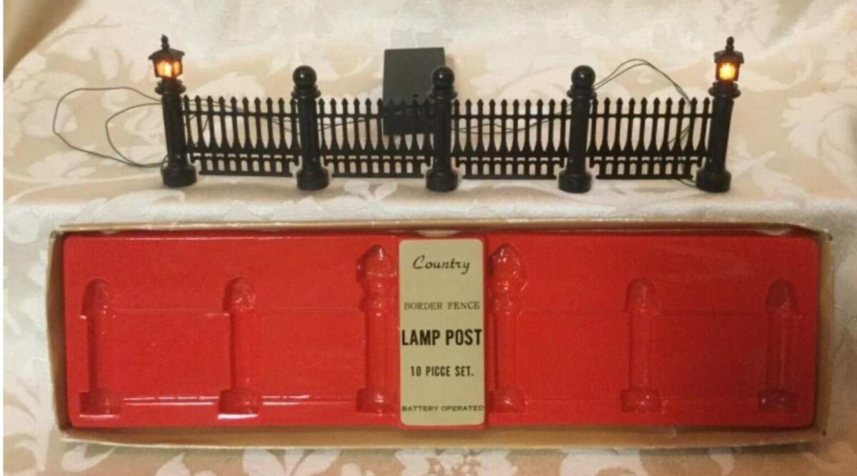 Dept 56 87211 G Scale Country Border Fence Lamp Post 10 Piece Set