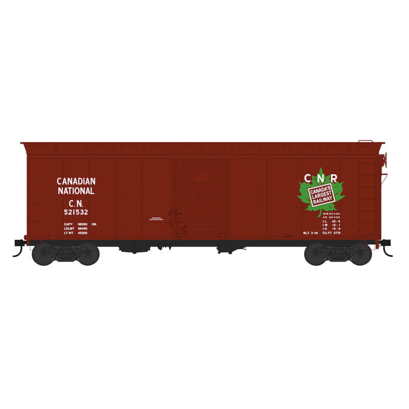 Bowser 25744 HO Canadian National Serves All Canada 40' Boxcar #521532