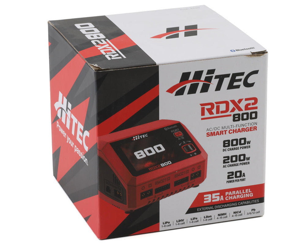 Hitec RCD 44311 RDX2 800 Dual Smart LiPo Battery Balance Charger