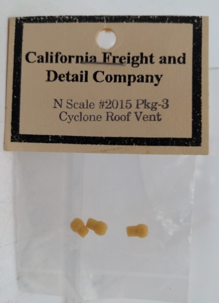 California Freight & Detail 2015 N Scale Cyclone Roof Vent (Pack of 3)