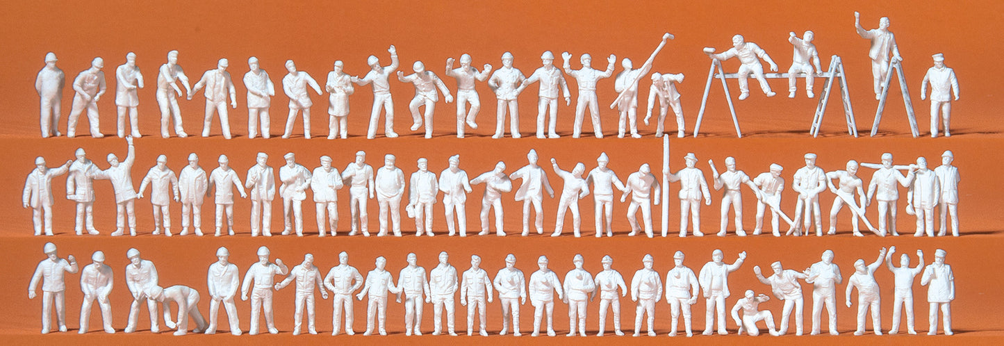 Preiser 79009 N Unpainted At Work Miniature Figures Plastic Model Kit