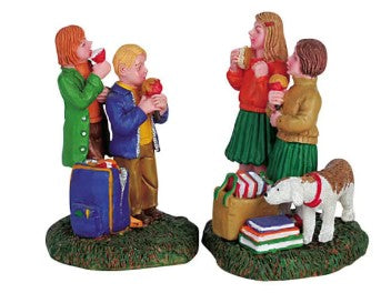 Lemax 62244 Kids Enjoying Sticky Apples After School Polyresin Figures