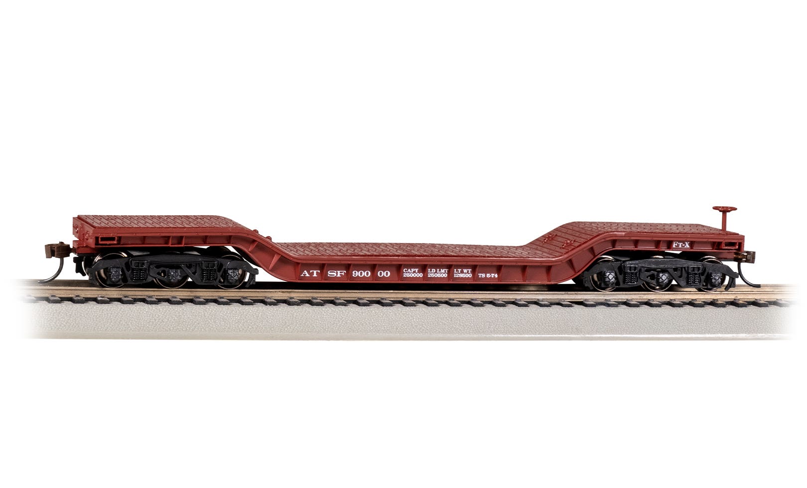 Bachmann 18337 HO Santa Fe 52' Center-Depressed Flat Car #90000