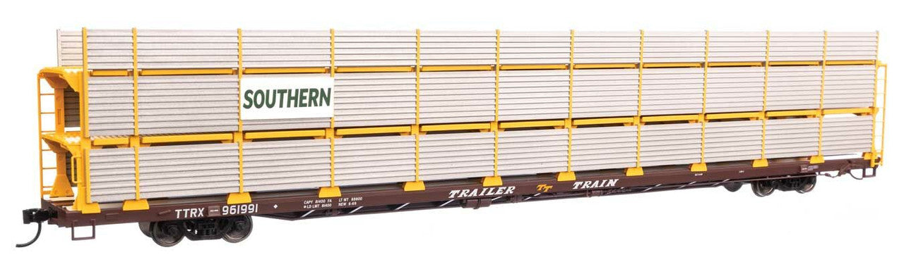 Walthers 910-8321 HO SOU 89' Flatcar w/ Tri-Level Shielded Auto Rack RTR #961991