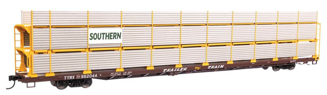 Walthers 910-8322 HO SOU 89' Flatcar w/ Tri-Level Shielded Auto Rack RTR #962044