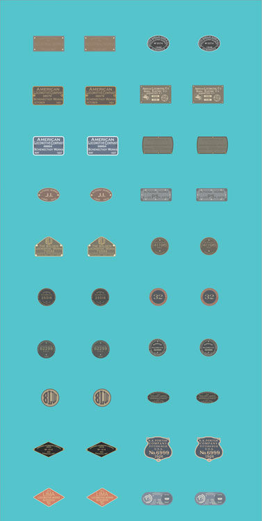 Tichy 10183N N 20 Assorted Pairs of Raised Print Builders Plates Decal Sheet