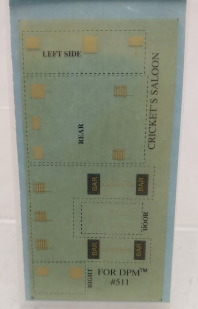 Main Street Graphics 2511 N Scale Window Kit for DPM Cricket's Saloon Building