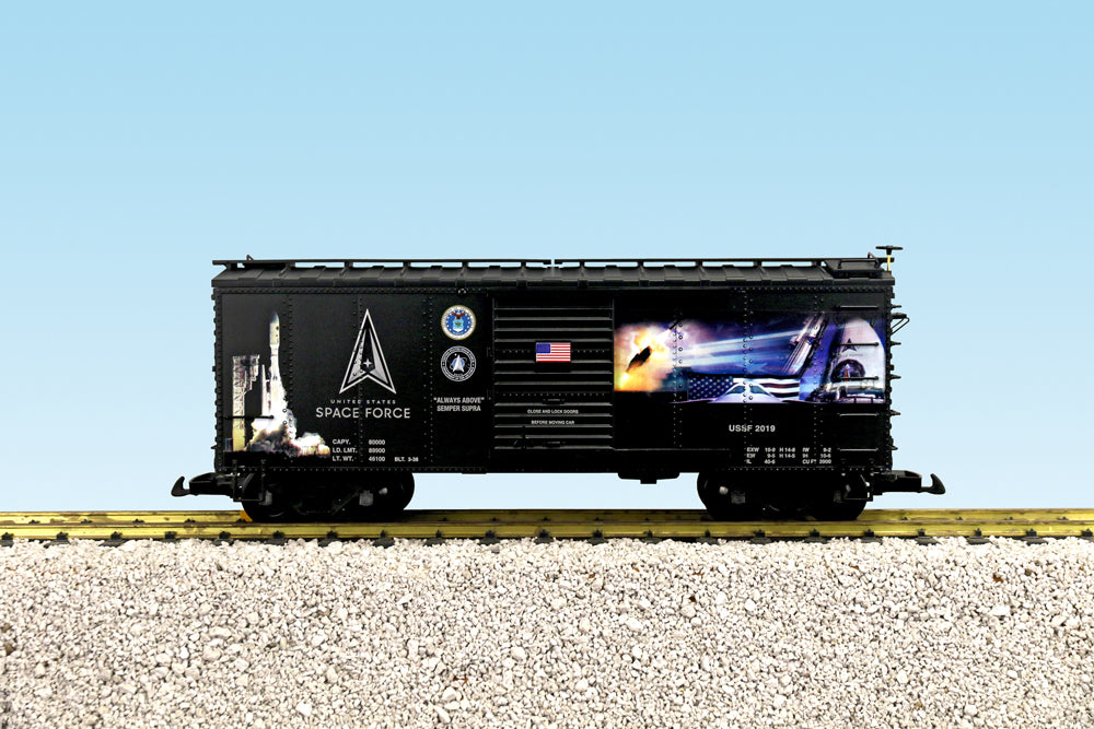 USA Trains R19156 G US Space Force Black Steel Boxcar