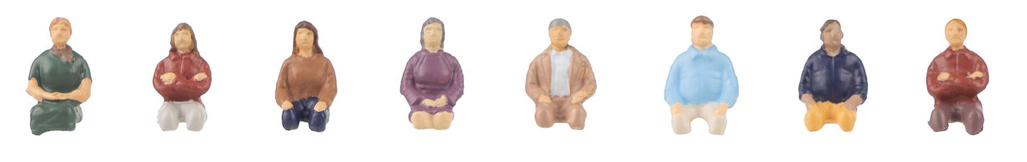 Faller 151685 HO Sitting People without Legs Figures (Set of 8)