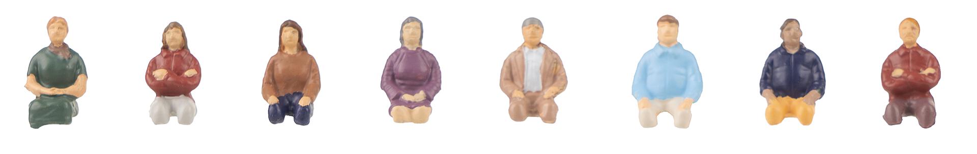 Faller 151685 HO Sitting People without Legs Figures (Set of 8)