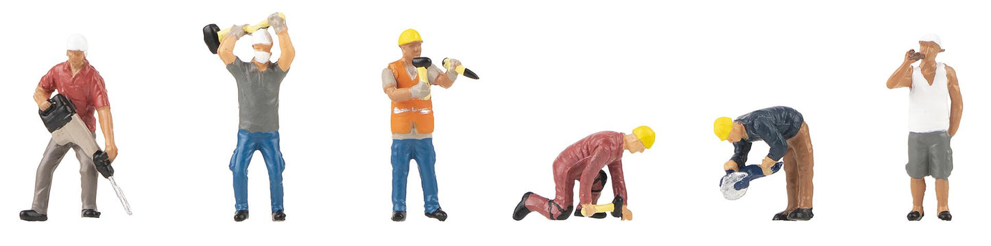 Faller 151694 HO On the Construction Site Worker Figure Set (Set of 6)