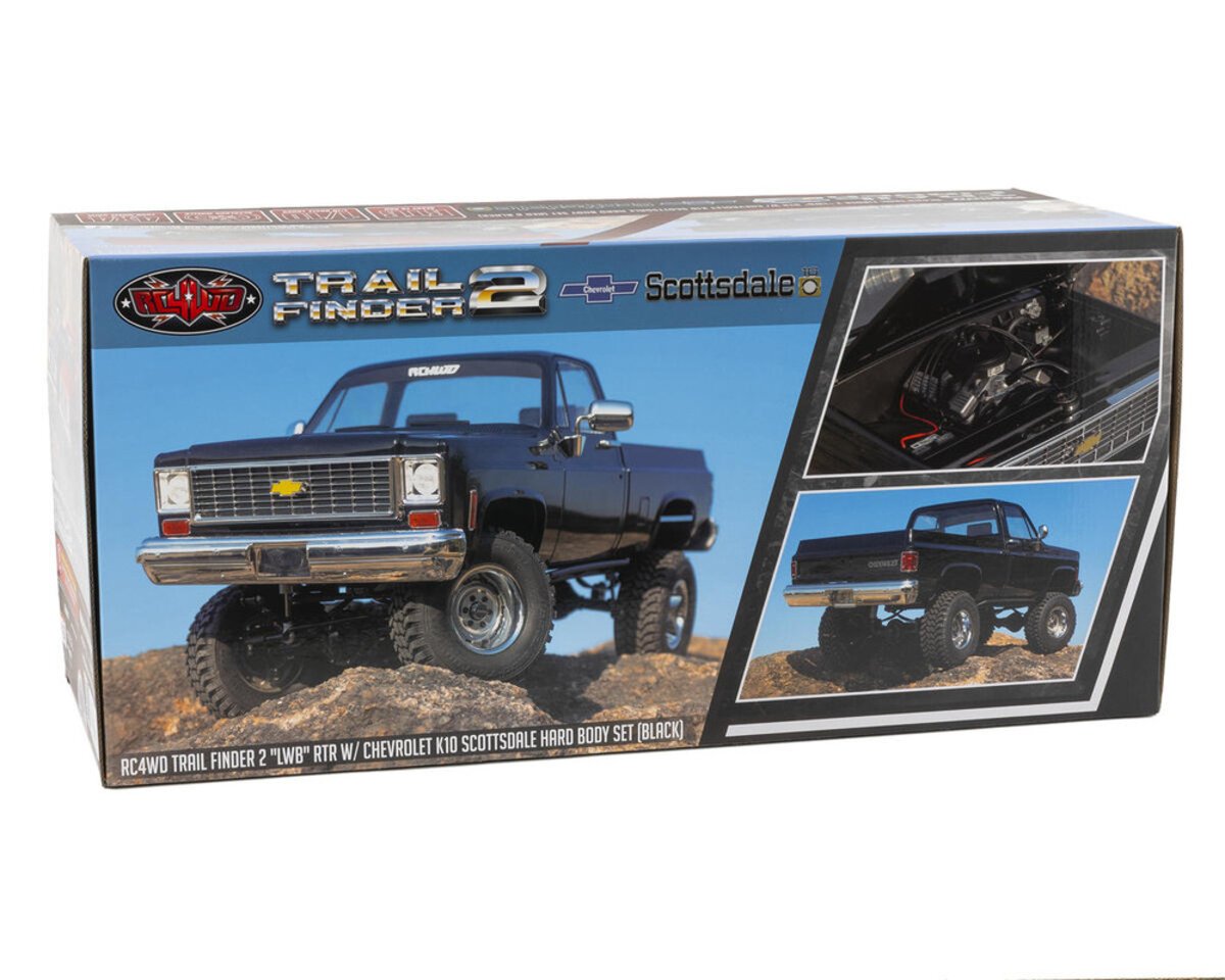 RC4WD Z-RTR0067 TF 2 LWB RTR w/ Chevrolet K10 Scottsdale Black Hard Body Set